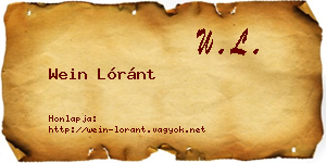 Wein Lóránt névjegykártya